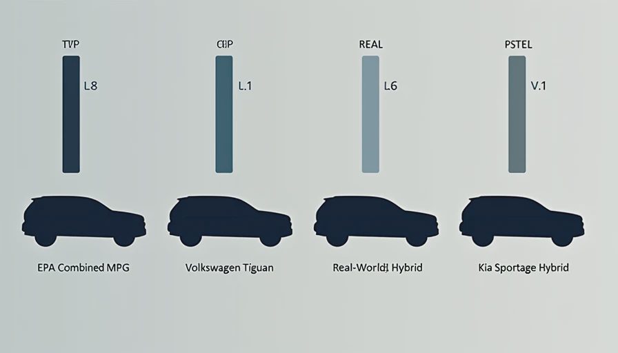 EPA estimated vs real-world MPG comparison for popular compact SUVs — DriveByNumbers Vertical comparison chart showing four compact SUV silhouettes with paired EPA estimated and real-world observed MPG bars highlighting the gap between laboratory ratings and actual highway fuel economy for family vehicle buyers