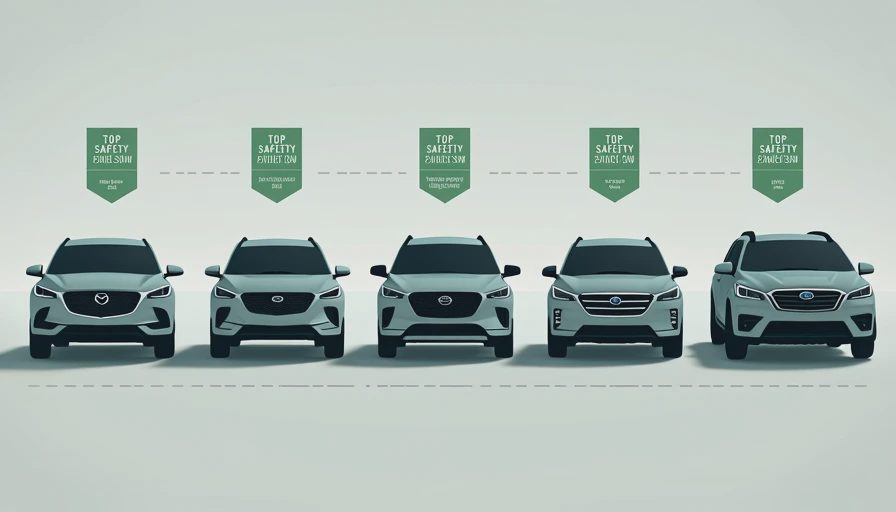 2026 IIHS-approved three-row SUVs for families after minivan safety shortfall — DriveByNumbers Five three-row SUVs including Mazda CX-90 Hyundai Santa Fe Kia Sorento Nissan Pathfinder and Subaru Ascent with IIHS Top Safety Pick badges lined up above a safety threshold line showing alternatives after minivans failed 2026 crash tests