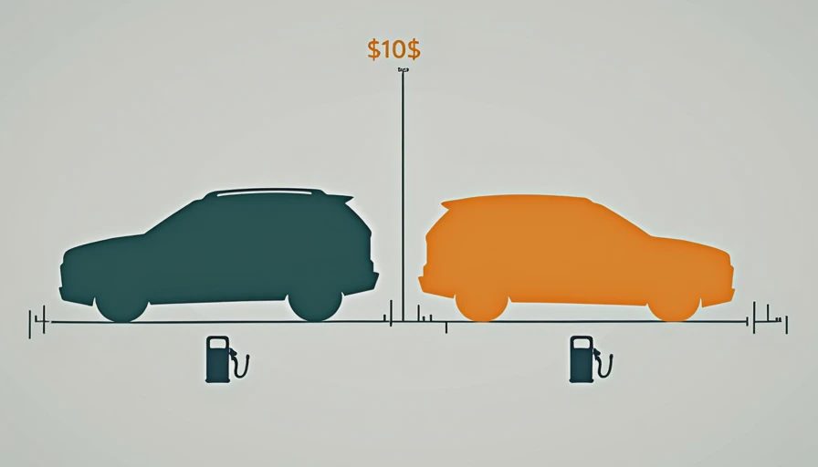 Gas-only SUV annual fuel cost comparison — DriveByNumbers Two gas-powered SUV silhouettes side by side with fuel cost comparison bars showing the annual dollar difference between the most efficient and least efficient non-hybrid models for family buyers calculating yearly gas expenses